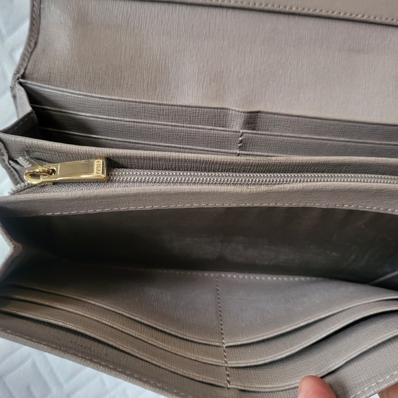 FURLA Babylon Continental Saffiano Leather Bifold Wallet Purs Grayt tope - Picture 7 of 12